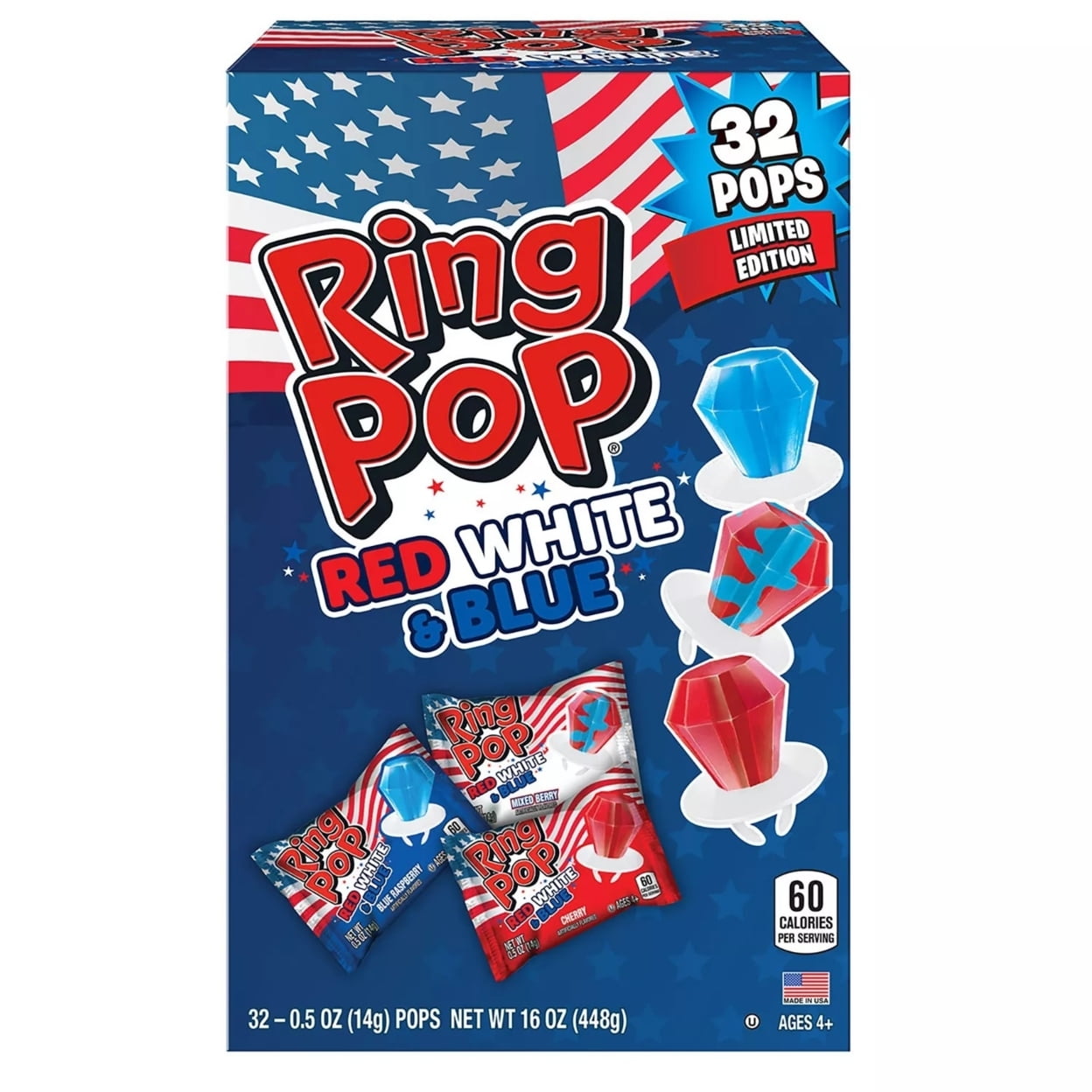 Red, White, and Blue Sterling Silver American Patriot Ring | Burton's –  Burton's Gems and Opals
