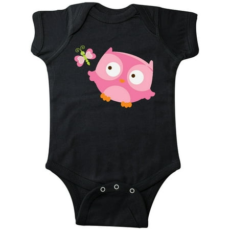 

Inktastic Pink Owl and Butterfly Gift Baby Girl Bodysuit