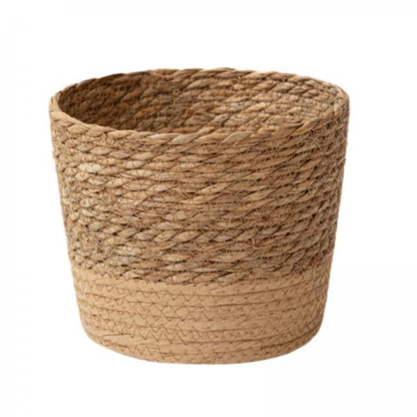 Cesta tejida para jardineras,Maceta tejida con forro impermeable Regalos,Cestas de almacenamiento con porta flores para la decoración del hogar,Contenedor de jardinera de algas marinas