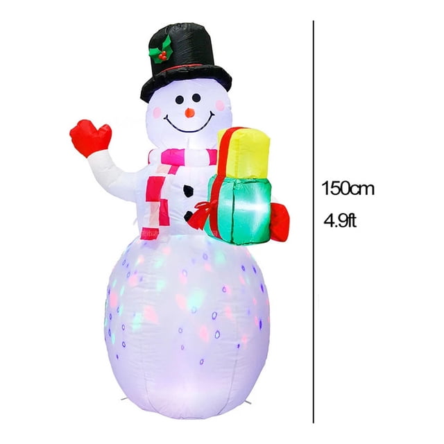 Muñeco de nieve con decoraciones inflamables navideñas para exteriores