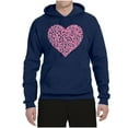 thumbnail image 2 of Wild Bobby, Pink Ribbon Heart, Breast Cancer Awareness, Unisex Graphic Hoodie Sweatshirt, Navy, XX-Large, 2 of 5