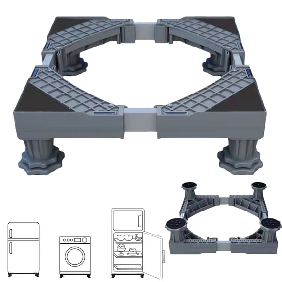 UHIAGREE Mini Refrigerator Stand,Adjustable Washing Machine Base with 4 Strong Feet for Dryer(Gray)
