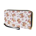 thumbnail image 7 of Renewold Faux Leather Wallet for Women, Mini Wristlet Zipper Closure Coin Bag Purse Handbag for Shopping Travel Cell Phone, Highland Cow Rose Floral Pink, 7 of 7