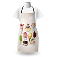 thumbnail image 3 of Dessert Apron, Colorful Cartoon for Ice Cream Shops Tasty Summer Cups and Sticks, Unisex Kitchen Bib with Adjustable Neck for Cooking Gardening, Adult Size, Pale Tan, by Ambesonne, 3 of 4