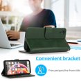 thumbnail image 4 of iPhone XR Case with Card Slots, Allytech Detachable Case Support Magnetic Car Mount Case with Lanyard Wallet Vegan Leather Shockproof Stand Case for iPhone XR 2018(6.1"), Green, 4 of 8