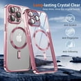 thumbnail image 4 of KOMI Magnetic Case for iPhone 15 Pro Max Case with Full Camera Lens Protector [Strong N56 Magnets] [Compatible with Magsafe] Clear Stylish Case for iPhone 15 ProMax Phone Case, Pink, 4 of 5