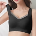 thumbnail image 4 of Women Thick Strap Bra Support Mesh V Neck Seamless Bra Comfy Casual Daily Tops, 4 of 6
