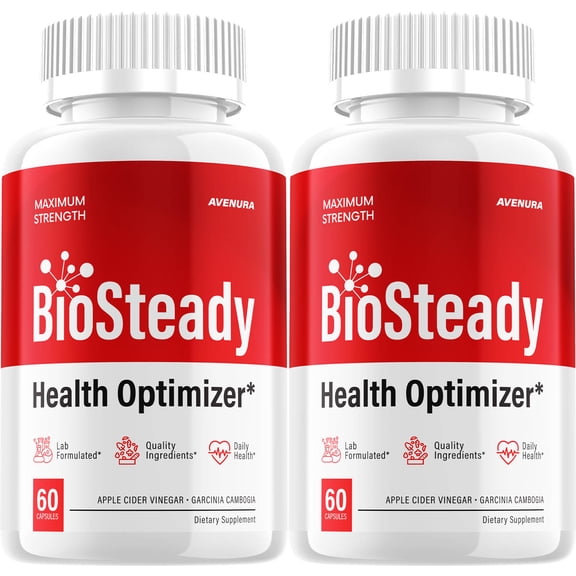 BioSteady Capsules – Natural Blend Glycogen Formula for Health Support, 2 Pack, 120 Capsules