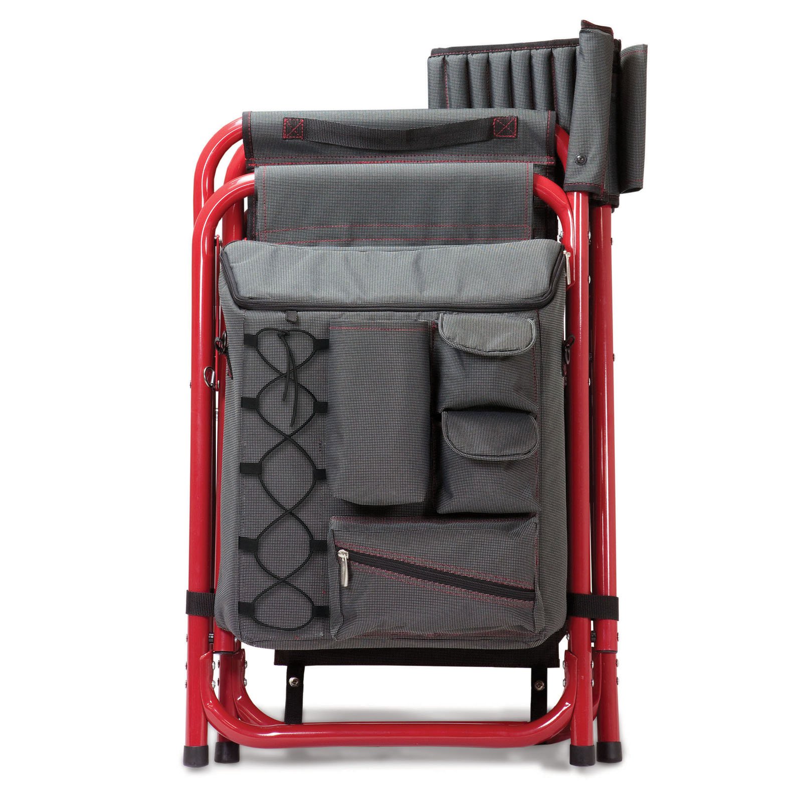Picnic Time Fusion Directors Chair - Dark Gray with Red - image 3 of 4