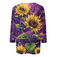 thumbnail image 4 of Tnhcen Women's Fall Vintage Print Crewneck 3/4 Sleeve Loose Fit T-Shirt - Plus Size Friendly Autumn Tops S-3XL, 4 of 5