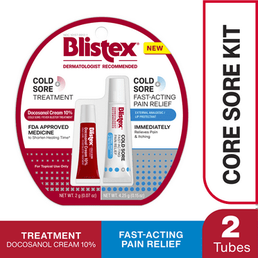 Blistex Cold Sore Kit – Cold Sore/Fever Blister Docosanol Cream & External Analgesic/Lip Protectant