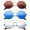 3 Pack Blue, Brown & Mirror, variant on 3 Pack Round Metal Frame Circle Rim Dual Bridges Fashion Sunglasses for Women for Men, Gunmetal, Brown & Blue