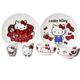 thumbnail image 2 of Juego Vajilla De Porcelana Hello Kitty Colección Moño Rojo,12 piezas Para 4 personas, Blanca con Caja de Regalo, 2 of 7