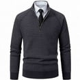 thumbnail image 2 of RMGVDSD Mens Quarter Zip Pullover Sweater Dress Slim Fit Men's Stand Up Collar Zipper Knitted Sweaters Autumn Winter Thickened Casual Sweater Top Stylish Sweaters, 2 of 5