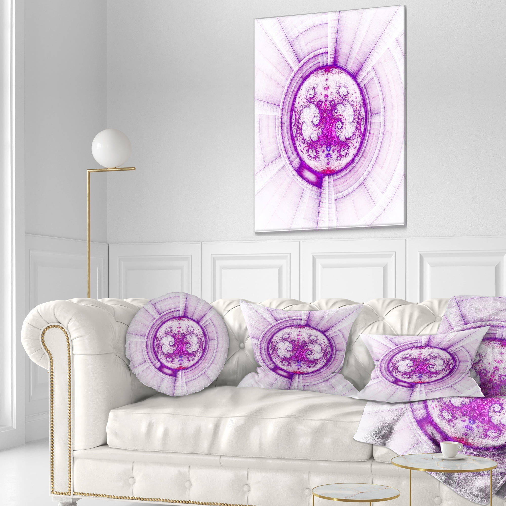 Designart 12" x 20" Purple Polyester Throw Pillow