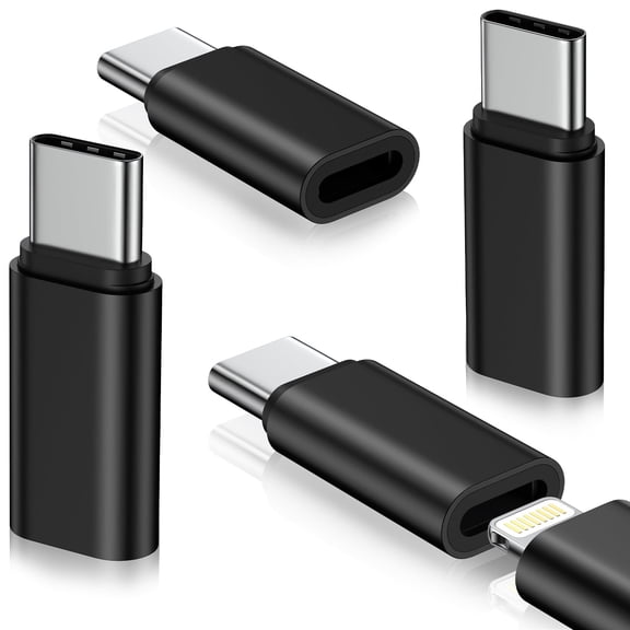 4 Pack Light-ning to USB C Adapter,Gender Charger Adapter for iPhone Type C to Light-ning Adapter Fast Charging&Data Transfer Converter Competible for iPhone 16 15 Samsung,Not for Audio/Headphone/OTG