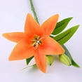 thumbnail image 5 of 6 racimos de lirio hidratante con mango de alta simulación, flores artificiales, lirio de simulación para decoración del hogar en la sala de estar (naranja), 5 of 5