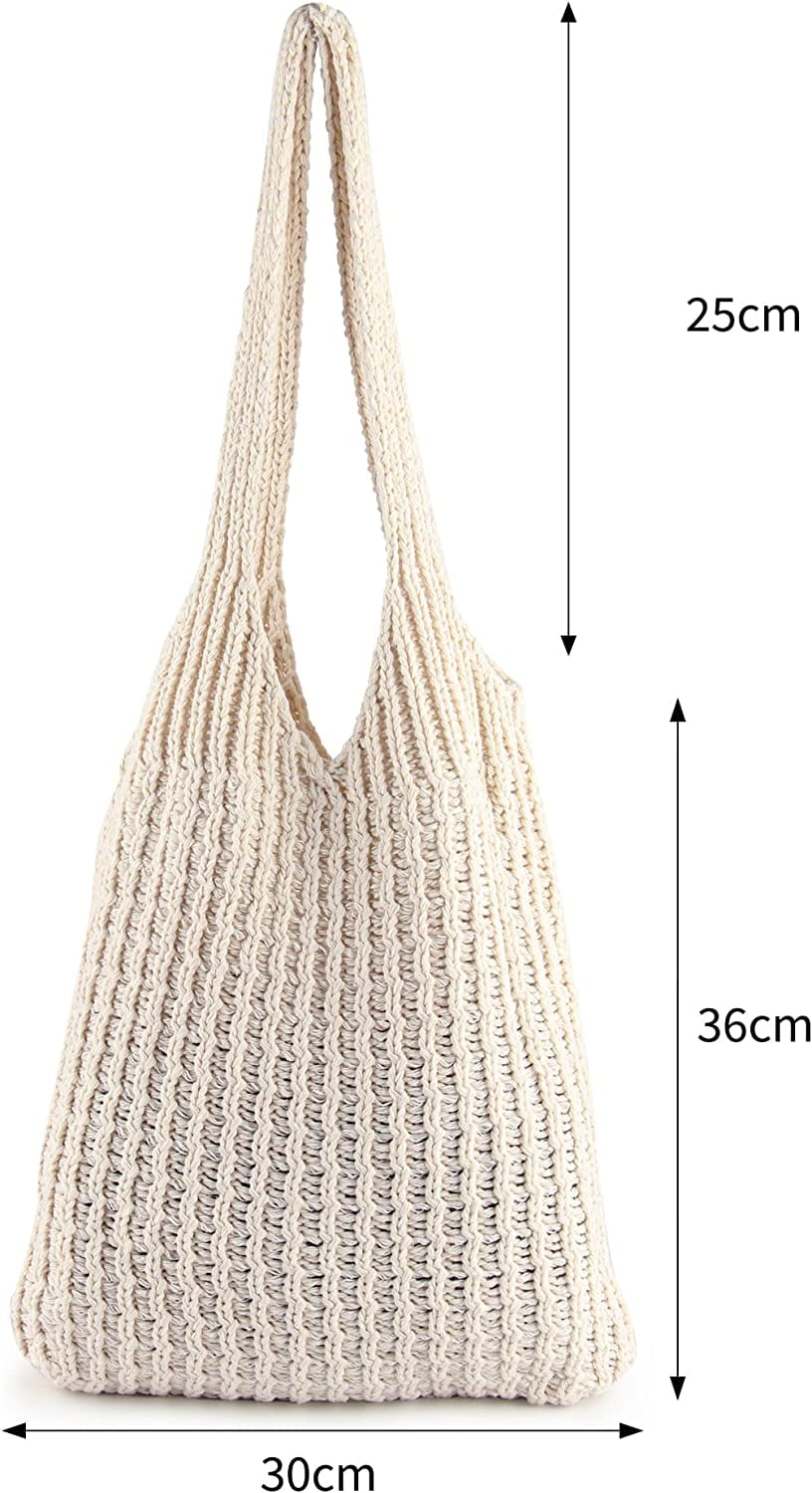 CoCopeaunts Women's Shoulder Handbags Hand crocheted Bags large Shoulder Shopping Bag tote bag aesthetic cute tote bags