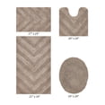 thumbnail image 6 of Better Trends 4 Piece Bathroom Rug Set 100% Cotton Extra Soft Tufted Bath Rug Water Absorbent Non-Slip Bath Mat Machine Washable (Beige) Hugo Collection, 6 of 8