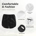 thumbnail image 4 of KLL Black Marble Texture Abstract Pattern Shorts Women,Athletic Shorts High Waisted Running Shorts Pocket Sporty Short Gym Elastic Workout Shorts-Medium, 4 of 7