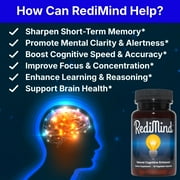 RediMind - ملحق تعزيز معرفي مثبت سريريًا - غير معدّل وراثيًا ، نباتي ، خالي من الغلوتين