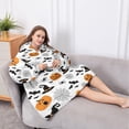 thumbnail image 5 of Oversized Wearable Blanket Hoodie,Halloween Witch Hats Pumpkins and Spider Webs Sherpa Blanket Hoodie with Super Pockets,Super Warm Fuzzy Pullover for Women & Men, 5 of 6