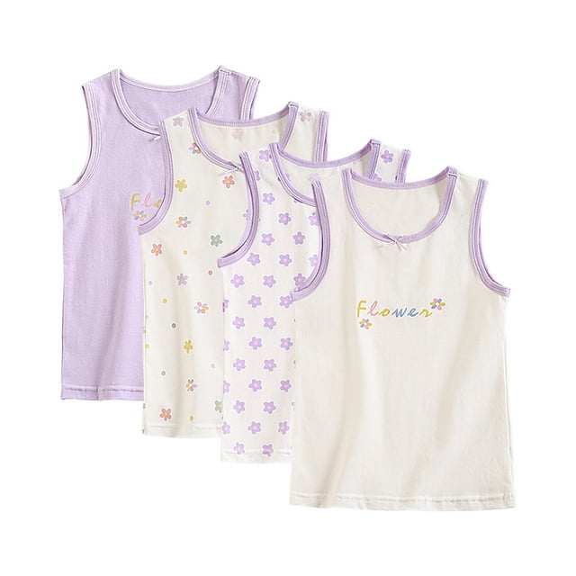 KAWELL Lot de 4 Camisoles pour Filles (Camis et Débardeurs)