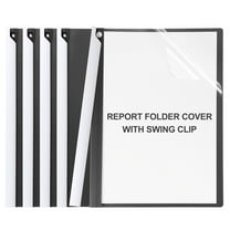 Uxcell 5 Pcs Plastic Report Folder Cover with Swing Clip, Black