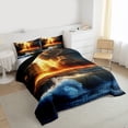 thumbnail image 3 of Homewish Teens Adults Natural Disaster Lightning 3 Pieces Queen Comforter Set,Ocean Sea Theme Ultra Soft Bedding Sets,Abstract Gradient Bedding Comforter Set Breathable,Lightweight Room Decor, 3 of 8