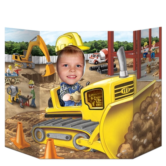 Party Central Pack of 6 Vibrantly Colored Construction Bulldozer Truck Photo Prop Decors 37"