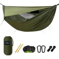 thumbnail image 1 of Camping Haock with Mosquito Net and Sunshade Backing Haock with Ridge Rope Tree Straps Lightweight Portable Haocks for Outside Hiking and Travel, 1 of 8