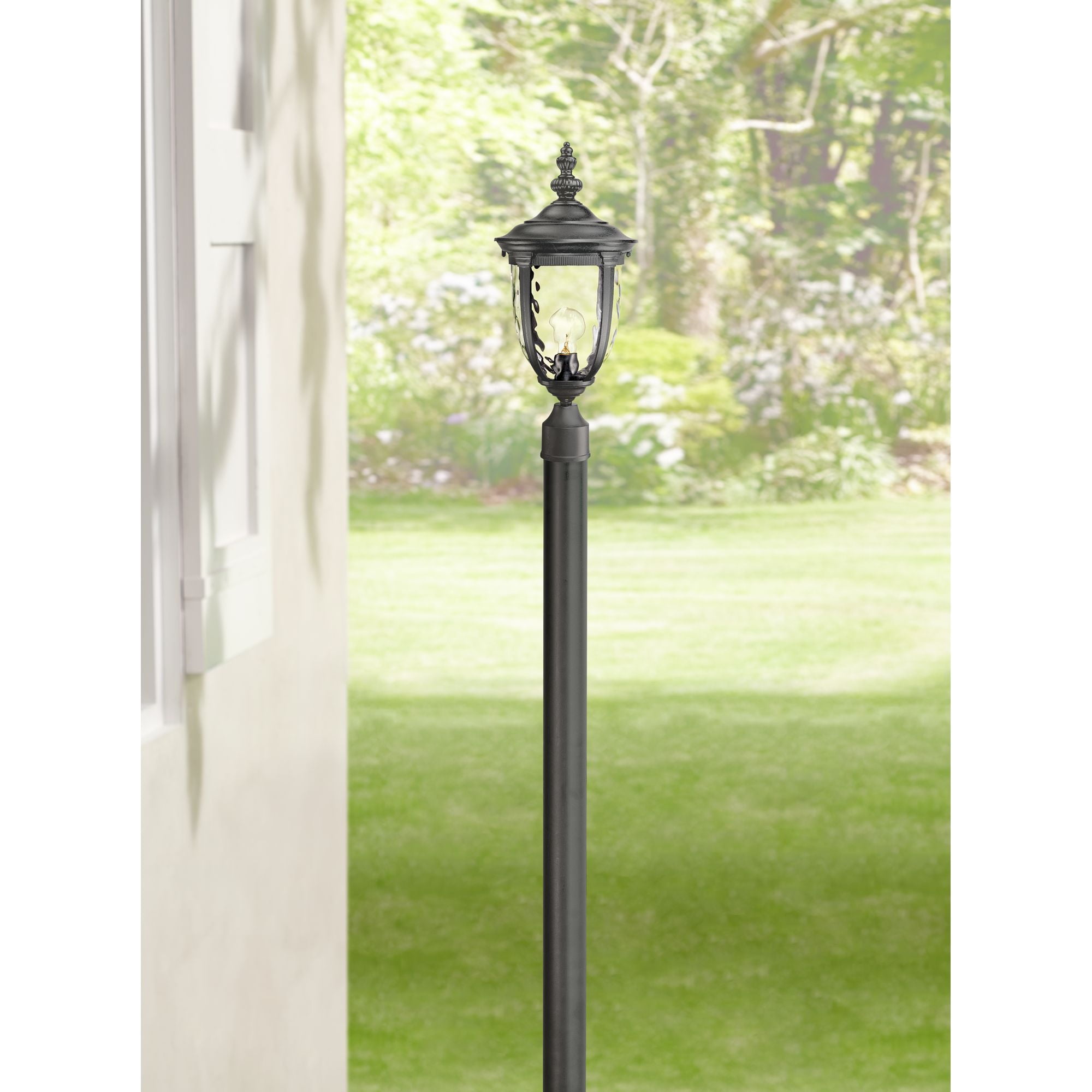 John Timberland Modern Outdoor Direct Burial Post Light Pole Black Die-Cast Metal 84" for Post Garden Yard
