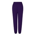 thumbnail image 6 of IYYVV Sweatpants for Women with Pockets Elastic Waist Pants Cinch Bottom Pants Solid Color Womens Joggers Sweatpants 2024 Purple XL, 6 of 6