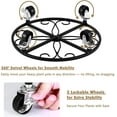 thumbnail image 4 of 4 Pack Plant Caddy with Wheels 16 Inch Rolling Plant Stand for Large Plants Heavy Duty Plant Rollers Metal Plant Dolly Rustproof Planter Stand Wrought Iron Plant Stands Flower Cart Indoor Outdoor, 4 of 8