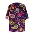 thumbnail image 4 of JURANMO Women's 3/4 Sleeve Cardigan Summer Chiffon Lightweight Cardigans Fashion Print Front Open Kimono Tops Casual Comfy Going Out Shirts Multicolor XXXL Limited Time Sale, 4 of 6
