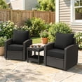 thumbnail image 4 of Pakunoda 2 Set of Outdoor Deep Seat Cushion with Backrest, 24" x 24" x 6.5" Waterproof Patio Chair Replacement Cushion for Sofa Couch, Black, 4 of 8