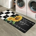 thumbnail image 6 of Watercolor Rustic Sunflowers Kitchen Floor Mats, Retro Blossom Floral 2 PCS Anti Fatigue Area Runner Rugs Set Black White Check Non-Slip Bathroom Comfort Standing Mat Home Decor, 6 of 6
