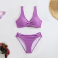 thumbnail image 5 of Women High Waisted Bikini Sets Tummy Control Swimsuits Color Block Two Piece Drawstring Bathing Suit Gibobby(S,Purple), 5 of 5