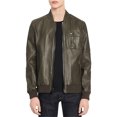 thumbnail image 1 of Chaqueta Bomber de Cuero Genuino Calvin Klein para Hombre Verde X-Small, 1 of 1