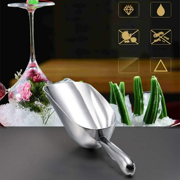 CGZQFEI Aluminum Ice Scoop - Multi-Purpose for Bartending, Ice Cube Scoop,Food Service & Kitchen, Ergonomic Handle & Rustproof Design,NSF Certified