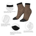 thumbnail image 5 of Rateoe Brown Leopard Pattern Quarter Crew Socks,Toe Seamed Ankle Socks,Cotton Cushioned Breathable Athletic Crew Sports Socks, 5 of 7