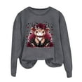 thumbnail image 4 of TINZ Chandail en Molleton Motif pour Femmes Chandails en Molleton Oversize Col Rond Manches Longues Chandail Veste Chandail en Molleton Femmes Chandails en Molleton Sans Capuches Veste à Capuche, 4 of 6
