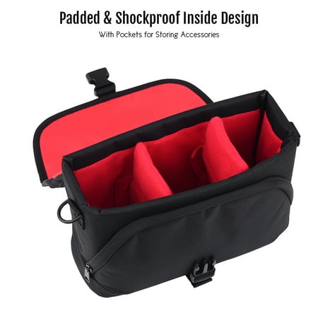 CADEN Padded Camera Bag Zippered Design Shockproof Black for Nikon Canon Sony DSLR Cameras Lenses Medium
