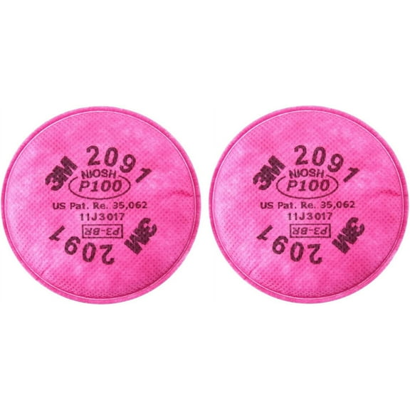 3M particulate filters P100 #2091/07000 , Pink, One Size, 2 Count
