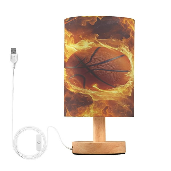 BZSMCE Lamp Modern Basketball with Flames Painting Creative Patter Night Light