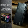 thumbnail image 2 of Leather Case for iPhone 13 Mini Card Slot Folio Flip Wallet Case for iPhone 13 Mini Premium PU Magnetic Kickstand Cover Soft TPU Inner Case Black, 2 of 7