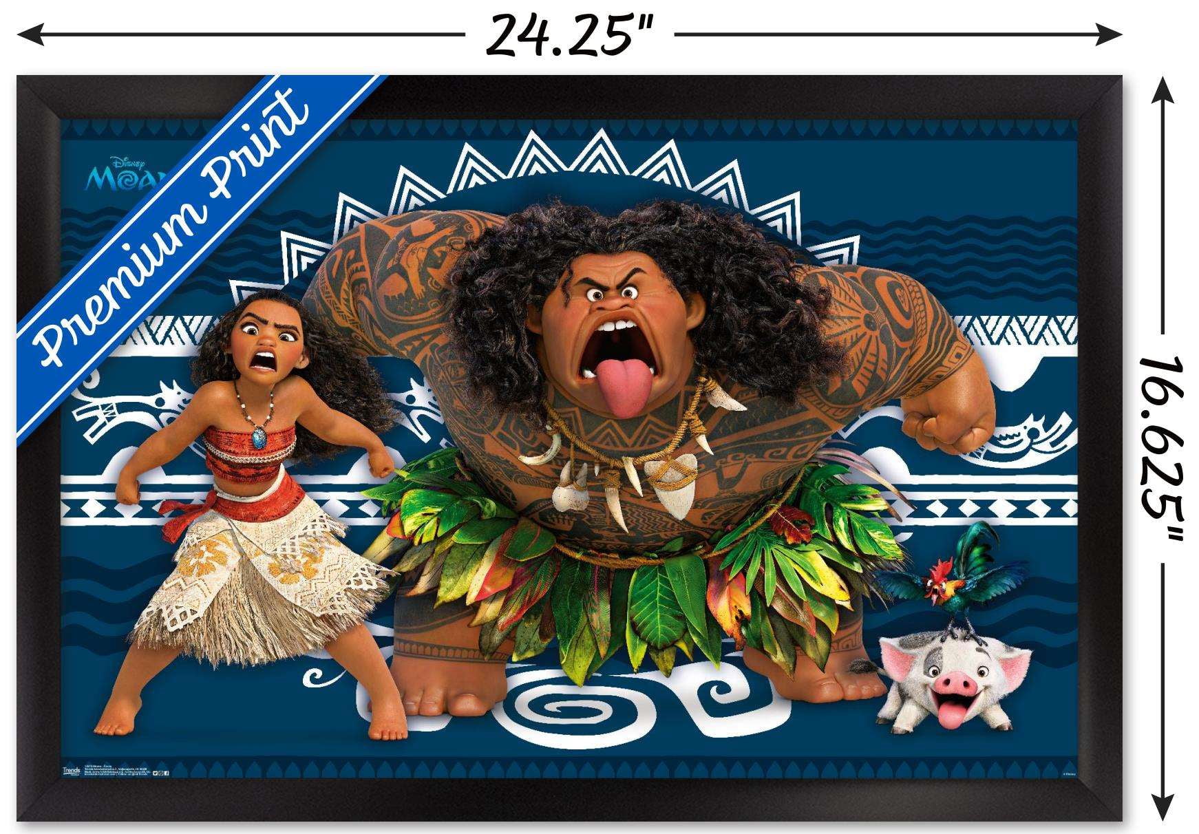 Disney Moana - Faces Wall Poster, 14.725" x 22.375", Framed