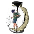 thumbnail image 4 of Sudadera con capucha y cremallera con estampado 3D de astronauta de dibujos animados creativos para hombres y mujeres, sudaderas, tops, sudaderas con capucha de gran tamaño para niños, 4 of 5