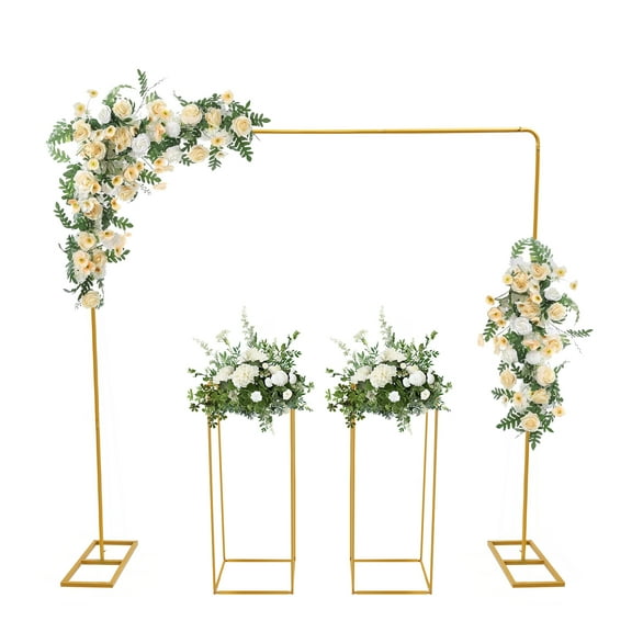 Backdrop Stand Kit,Adjustable Height Square Stand,Adjustable Metal Frame for Backdrop,Wedding Arch Background Canopy Kit for Wedding Photography Show (6.56*6.56ft)