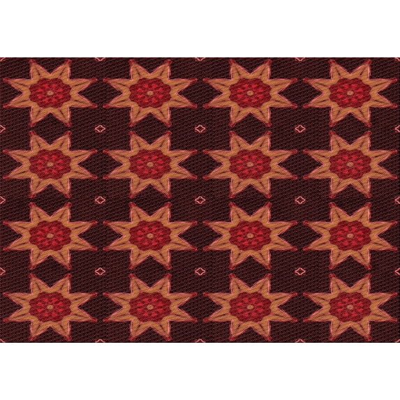 Ahgly Company Machine Washable Indoor Rectangle Transitional Red Area Rugs, 2' x 5'